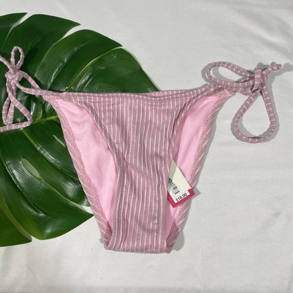 NWT $38 Xhilaration‎ Metallic Ribbed Cinched Bikini Top + Bottom [ XS ] - Picture 11 of 16